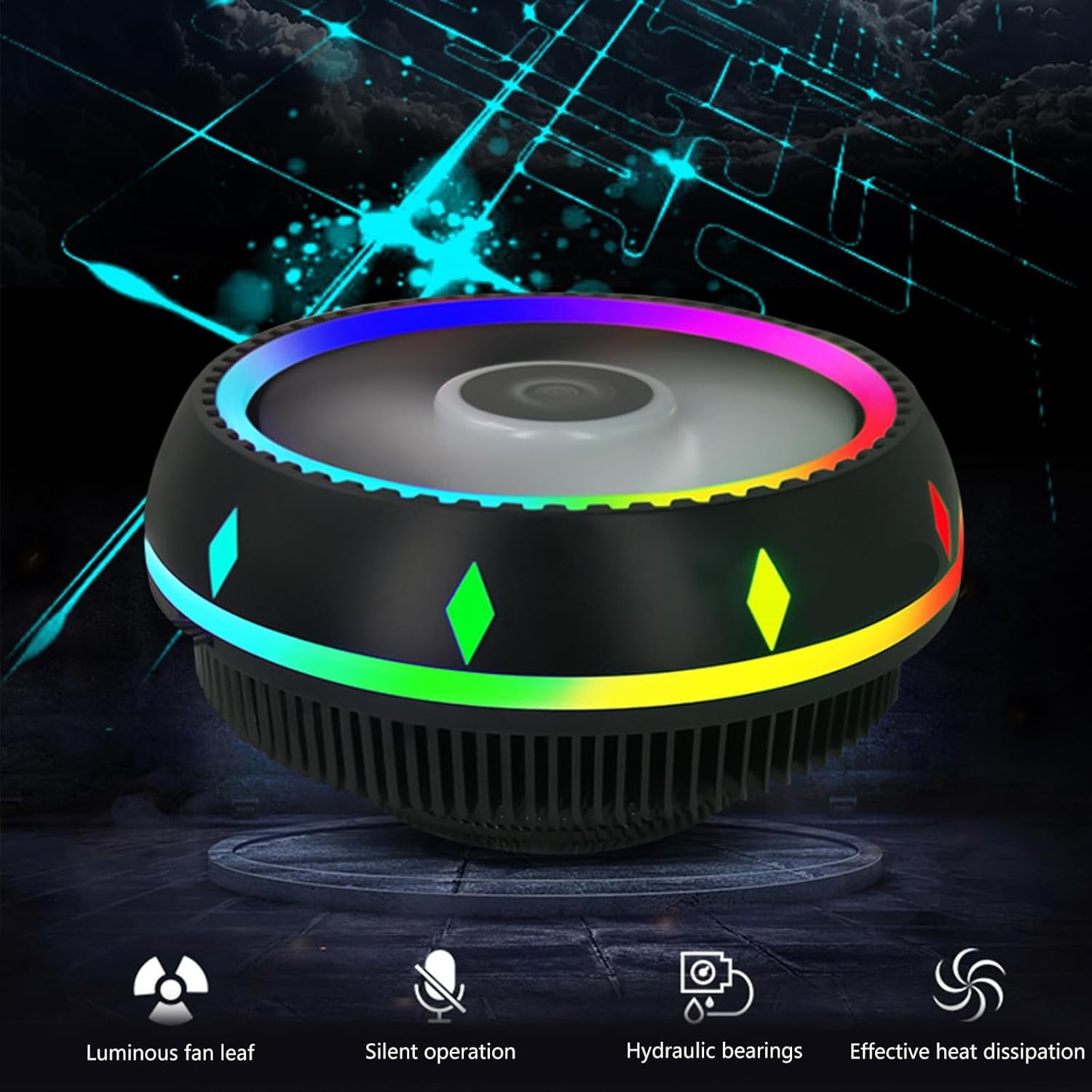 LED CPU COOLING FAN | RGB | LC-65 CHANGING LED PATTERN- RGB